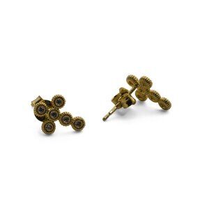 LUCIA MARA Gold/cz Made In Italy 18kt Gold Plated Cubic Zirconia Cross Earrings
